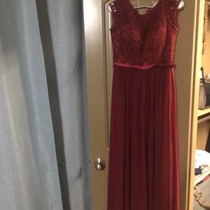 Burgundy bridesmaids dress